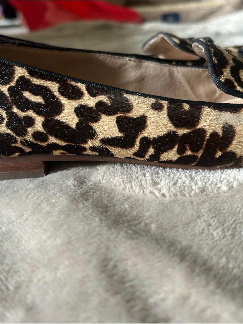 Louise et Cie Leopard-Print Loafers in Tan and Black with Bow Detail - Picture 5 of 8